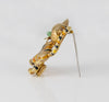 Broche antiguo gato hecho a mano en oro amarillo 18k esmaltado y jade