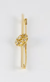 Broche antiguo en oro amarillo 18k y brillantes