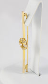 Broche antiguo en oro amarillo 18k y brillantes