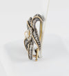 Broche antiguo en oro amarillo 18k y plata
