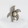Broche antiguo en oro amarillo 18k y plata