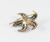 Broche antiguo en oro amarillo 18k y plata