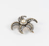 Broche antiguo en oro amarillo 18k y plata