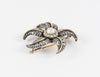 Broche antiguo en oro amarillo 18k y plata