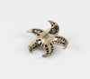 Broche antiguo en oro amarillo 18k y plata
