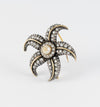 Broche antiguo en oro amarillo 18k y plata