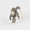 Broche antiguo en oro amarillo 18k y plata