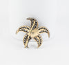 Broche antiguo en oro amarillo 18k y plata