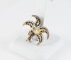 Broche antiguo en oro amarillo 18k y plata