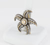 Broche antiguo en oro amarillo 18k y plata