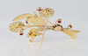 Broche antiguo en oro amarillo 18k con diamantes y amatistas(rosas de Francia)