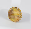 Broche antiguo en oro amarillo 14k y coral rojo