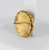 Broche antiguo en oro amarillo 14k y coral rojo