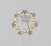 Broche antiguo en oro amarillo 18k con perlas y diamantes