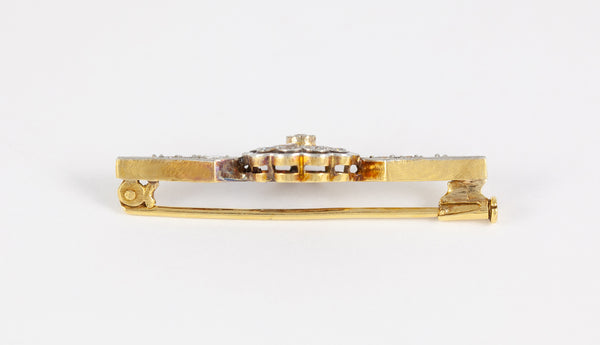 Broche antiguo en oro 18k con brillantes - Mayka Jewels