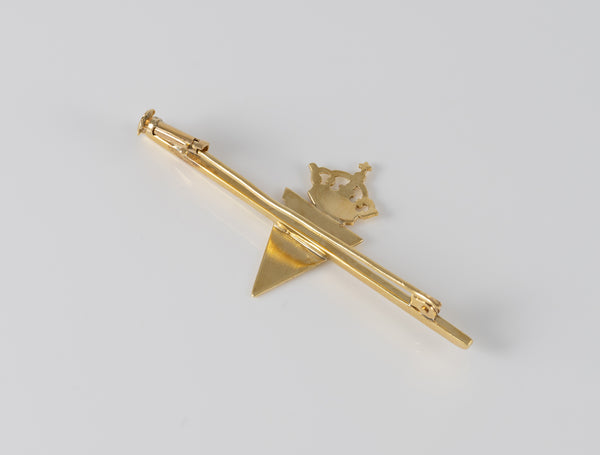 Broche Sporting Gijón en oro amarillo 18k esmaltado