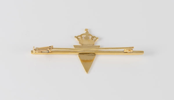 Broche Sporting Gijón en oro amarillo 18k esmaltado
