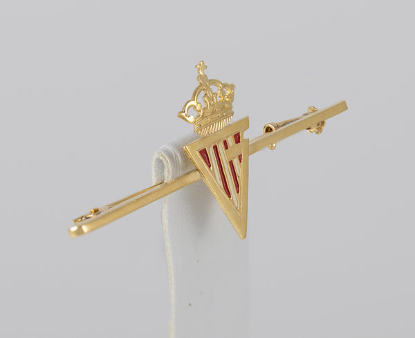 Broche Sporting Gijón en oro amarillo 18k esmaltado