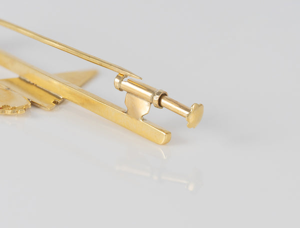 Broche Sporting Gijón en oro amarillo 18k esmaltado