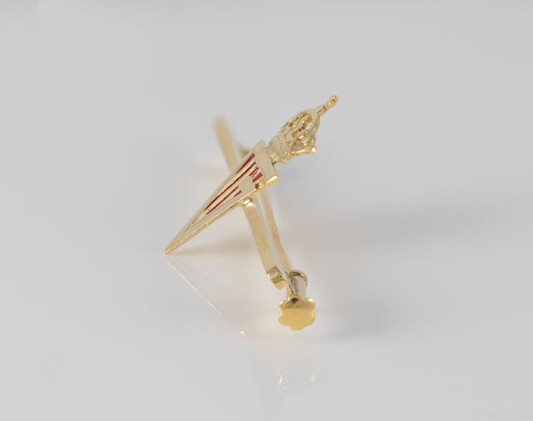 Broche Sporting Gijón en oro amarillo 18k esmaltado