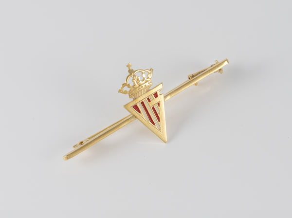 Broche Sporting Gijón en oro amarillo 18k esmaltado