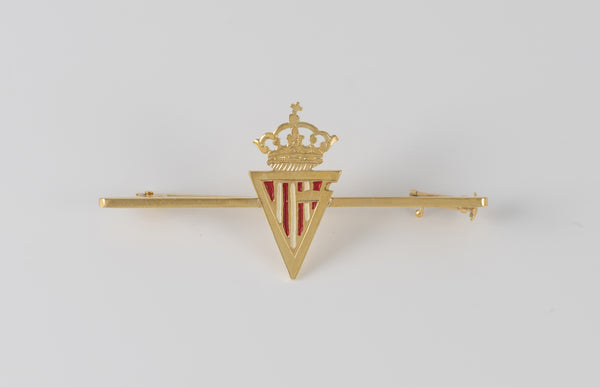Broche Sporting Gijón en oro amarillo 18k esmaltado