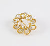 Broche antiguo en oro amarillo 18k con diamantes y perlas
