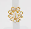 Broche antiguo en oro amarillo 18k con diamantes y perlas