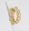 Broche antiguo en oro amarillo 18k con diamantes y perlas