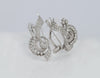 Broche doble en oro blanco 18k con diamantes 10 ct