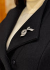 Broche doble en oro blanco 18k con diamantes 10 ct