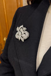 Broche doble en oro blanco 18k con diamantes 10 ct