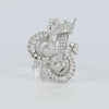 Broche doble en oro blanco 18k con diamantes 10 ct