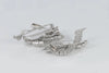 Broche doble en oro blanco 18k con diamantes 10 ct