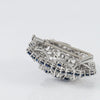 Broche en oro blanco 18k con diamantes 4.56 ct y zafiros 7.84 ct