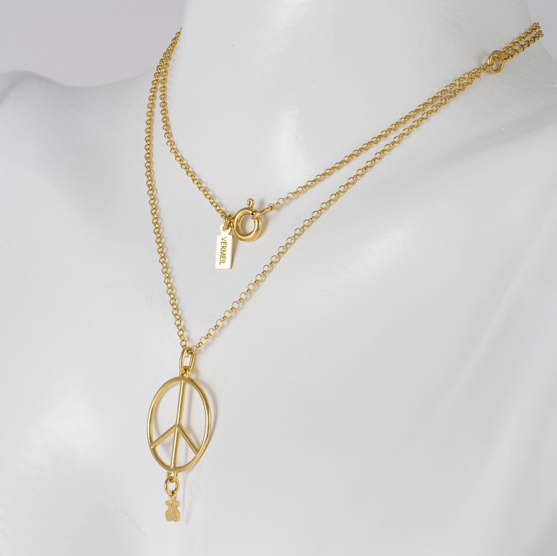 Cadena con colgante Tous Plata 925 Vermeil Símbolo de la Paz