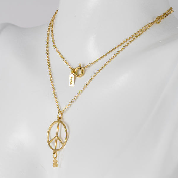 Cadena con colgante Tous Plata 925 Vermeil Símbolo de la Paz