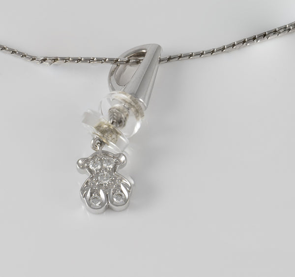 Colgante Tous en oro blanco 18k y diamantes motivo oso Tous Bear