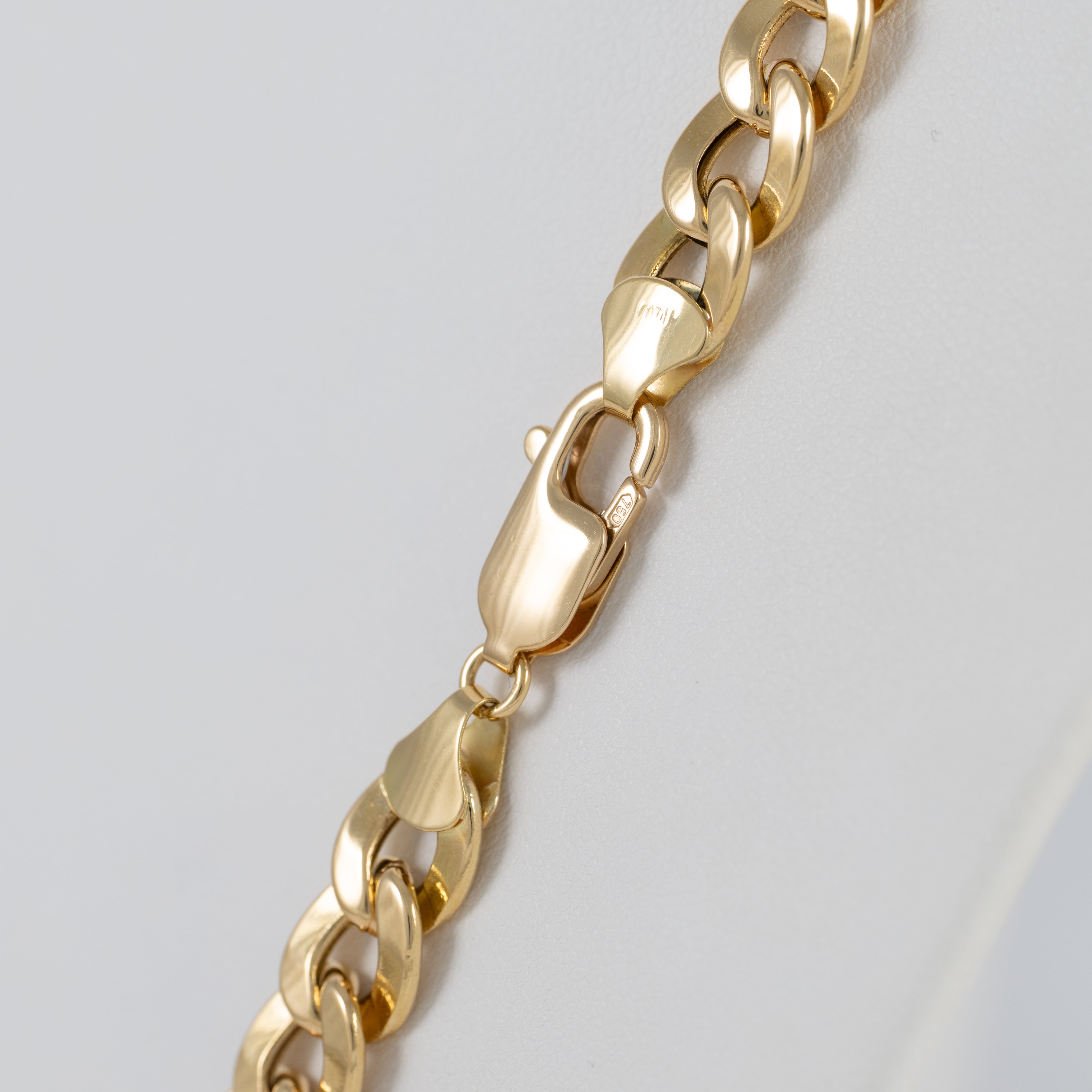 Cadena barbada de oro amarillo 18k 60cm