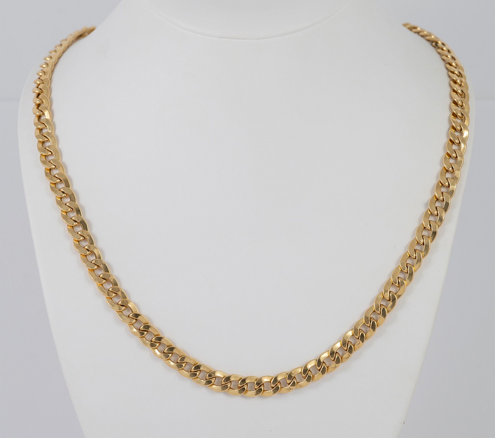Cadena barbada de oro amarillo 18k 60cm
