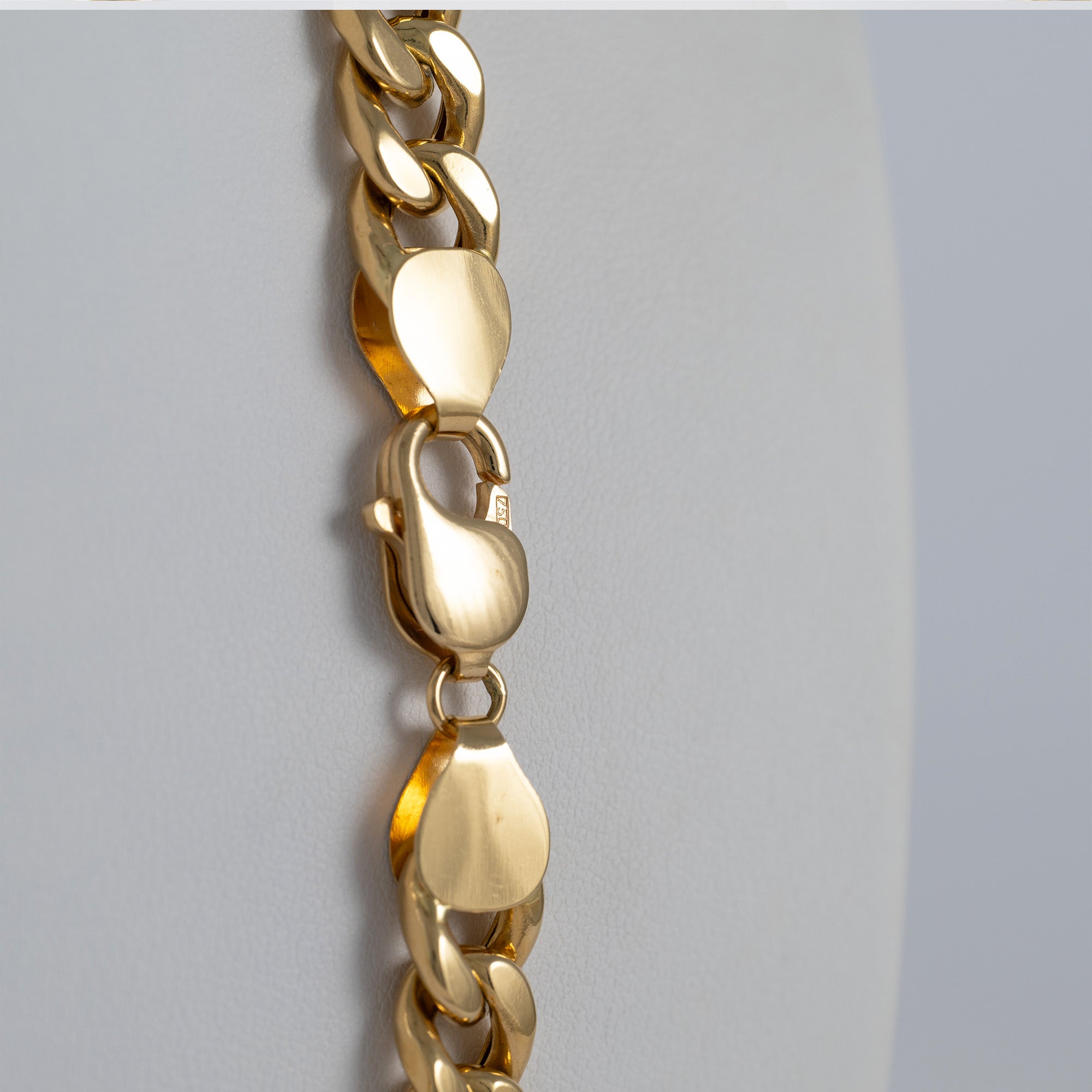 Cadena barbada de oro 18k 750 60cm