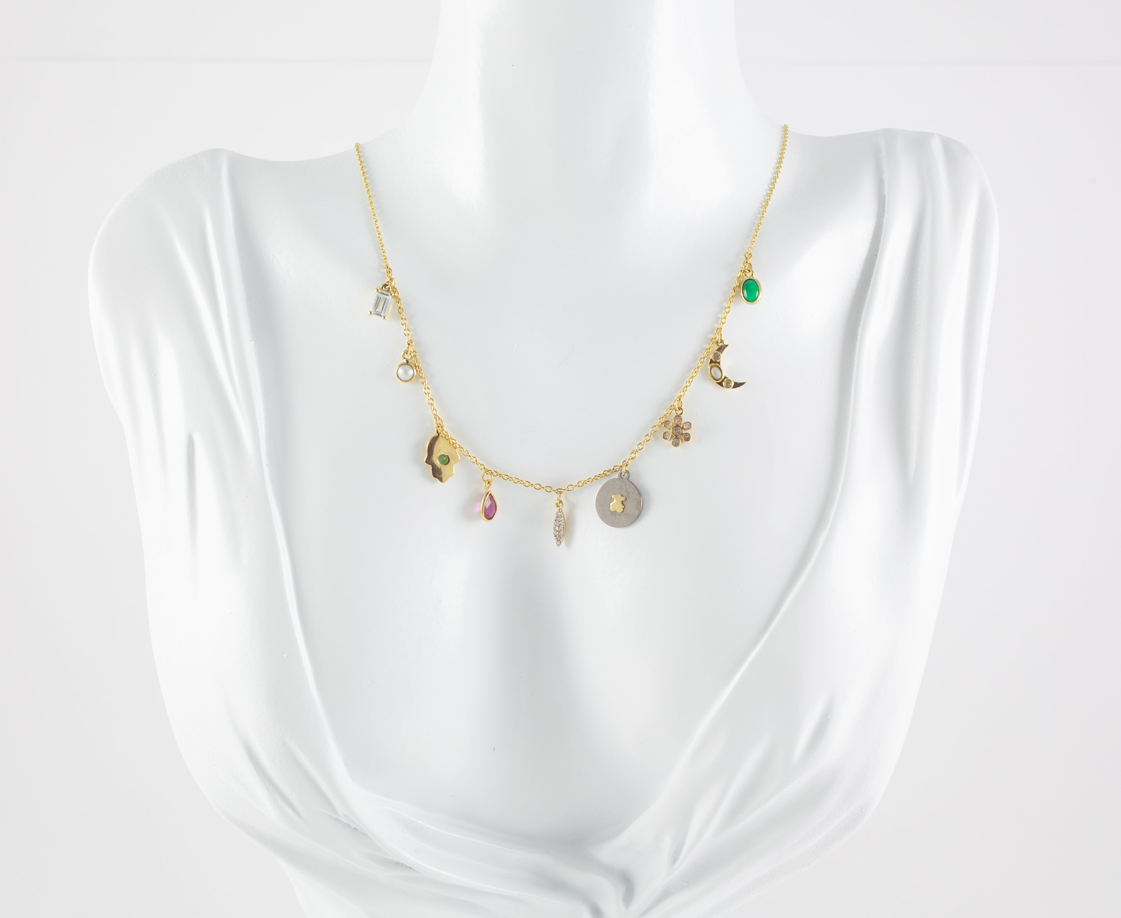Collar Tous en oro amarillo 18k con gemas y diamantes Gem Power