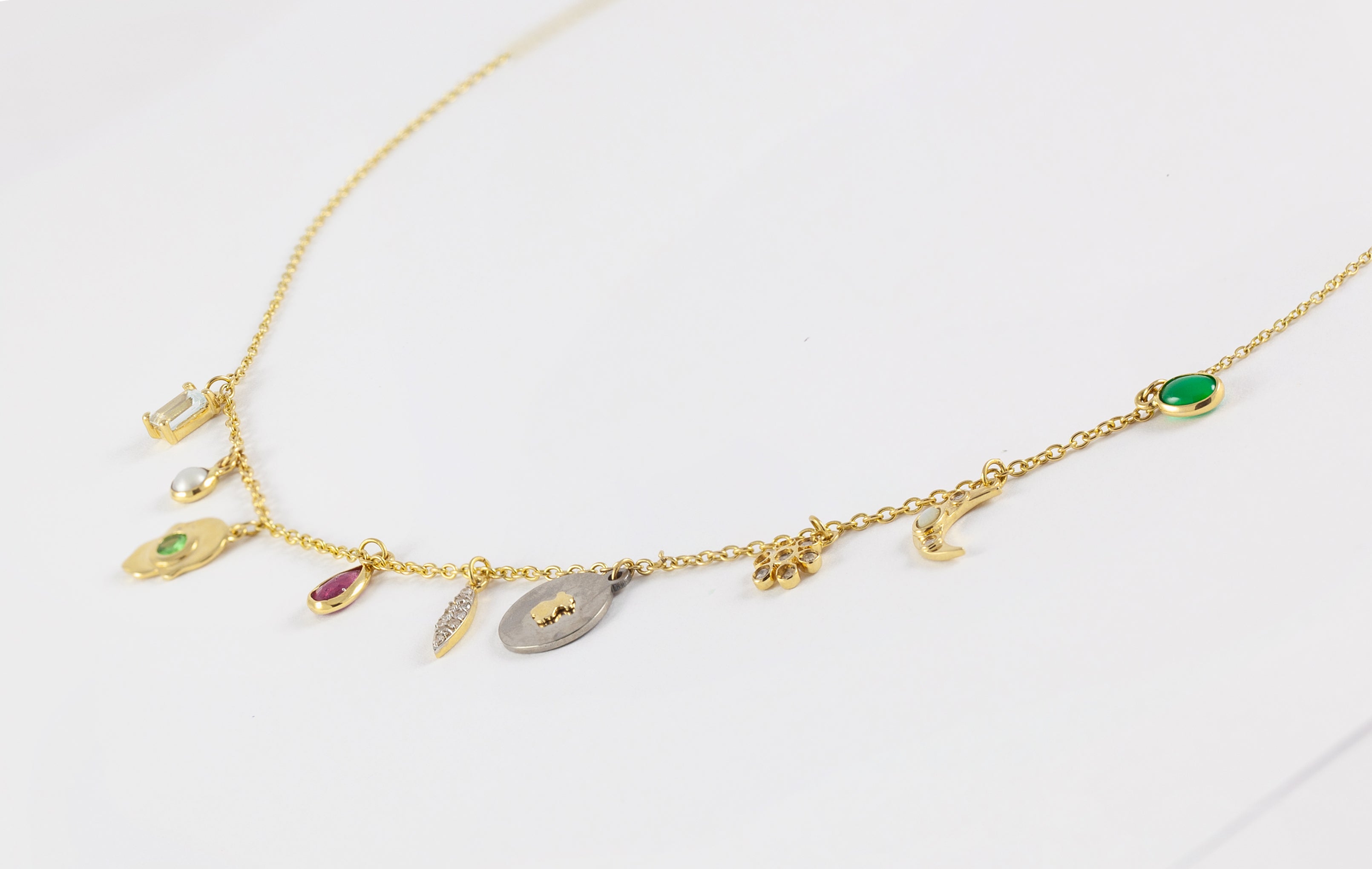 Collar Tous en oro amarillo 18k con gemas y diamantes Gem Power