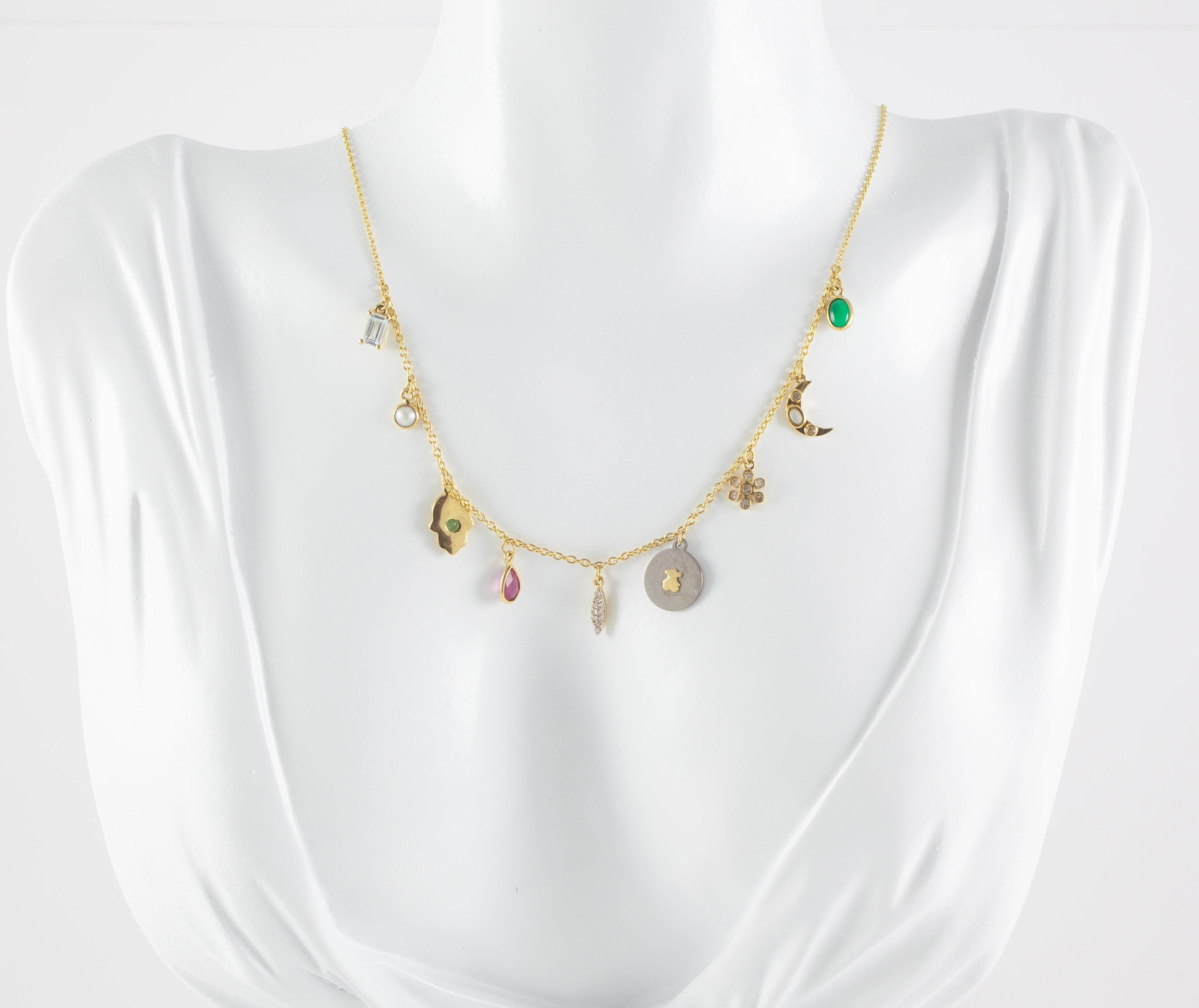 Collar Tous en oro amarillo 18k con gemas y diamantes Gem Power