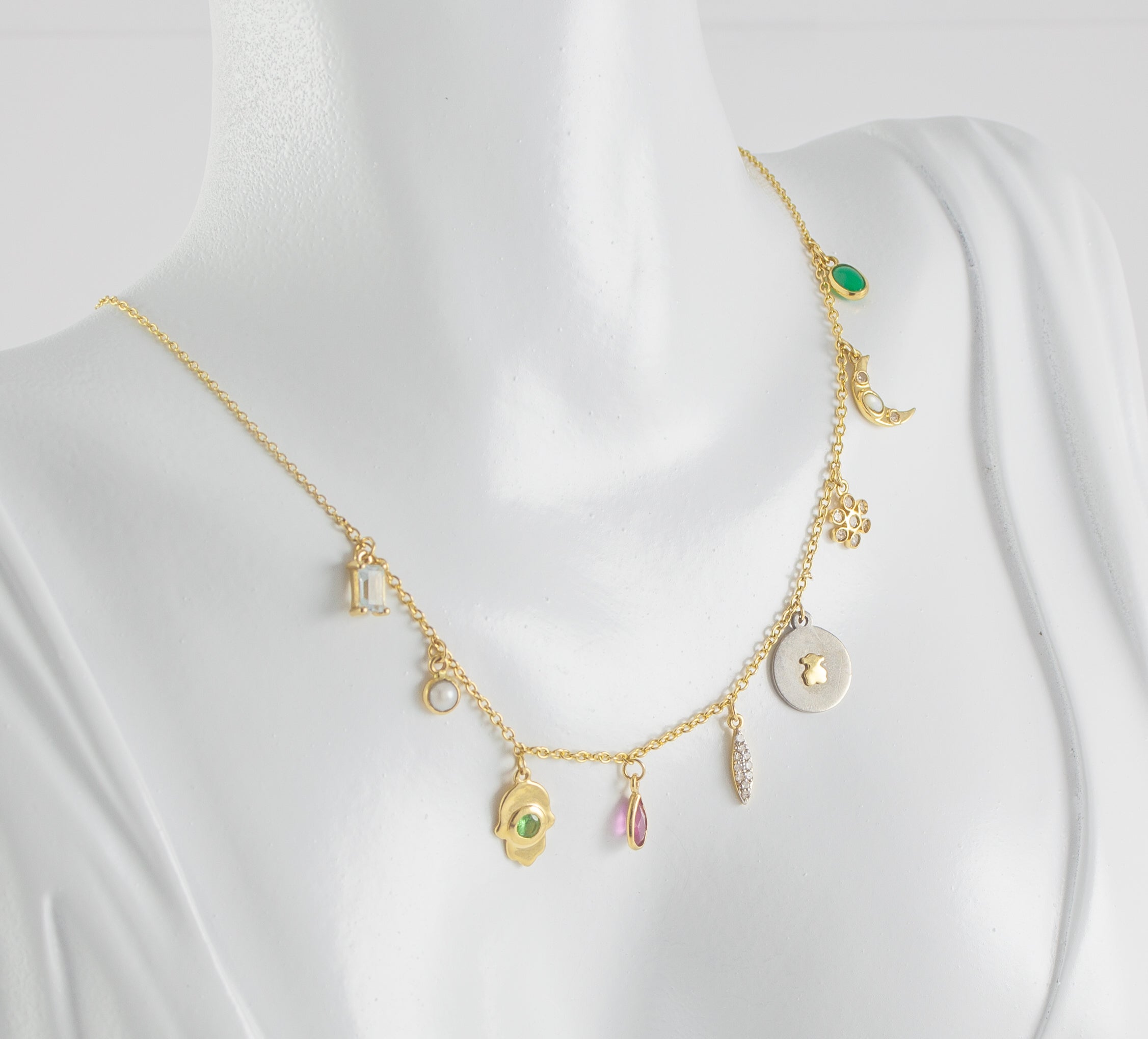 Collar Tous en oro amarillo 18k con gemas y diamantes Gem Power