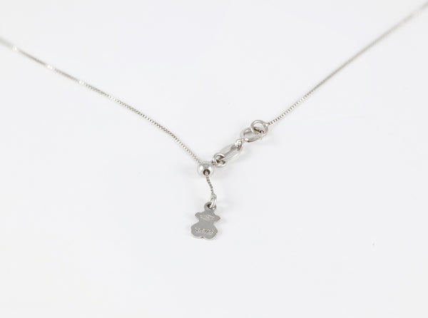 Cadena Tous ajustable en oro blanco 18k con colgante oso