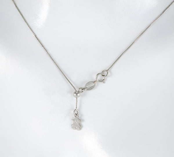 Cadena Tous ajustable en oro blanco 18k con colgante oso