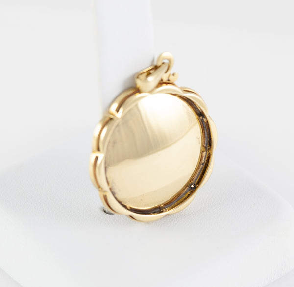 Colgante antiguo de oro amarillo 18k y porcelana esmaltada