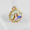 Colgante antiguo de oro amarillo 18k y porcelana esmaltada