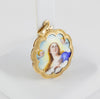 Colgante antiguo de oro amarillo 18k y porcelana esmaltada